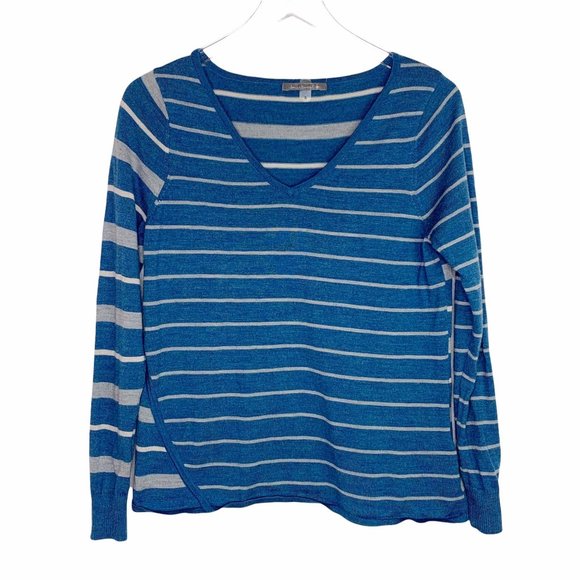Smartwool Everyday Striped Sweater Sz S Blue - Picture 1 of 8
